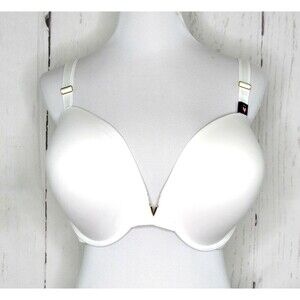 Victoria's Secret Freedom Cloud Push Up Bra Plunge White Underwire Size 44DD